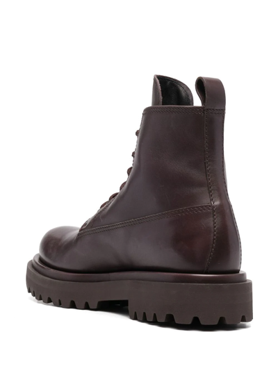 Shop Officine Creative Wisal Lace-up Combat Boots In Brown