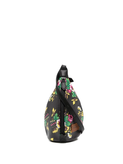 Shop Kenzo Floral-print Cross Body Bag In Schwarz