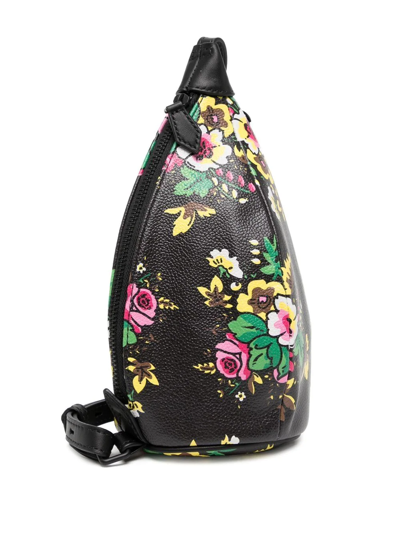 Kenzo Floral-print Cross Body Bag In Schwarz