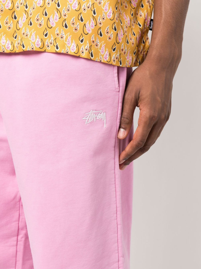 STUSSY EMBROIDERED-LOGO COTTON JOGGERS 