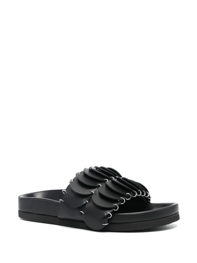 Shop Rabanne Disc-detail Sandals In Schwarz