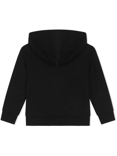Shop Dolce & Gabbana Logo-print Cotton Hoodie In Black