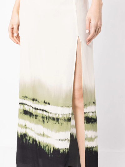 Shop Bec & Bridge Ritide Tie-dye Print Silk Skirt In Green