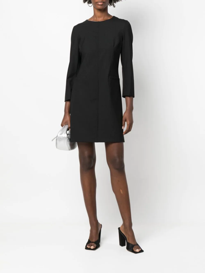 Semicouture Round Neck Shift Dress In Schwarz