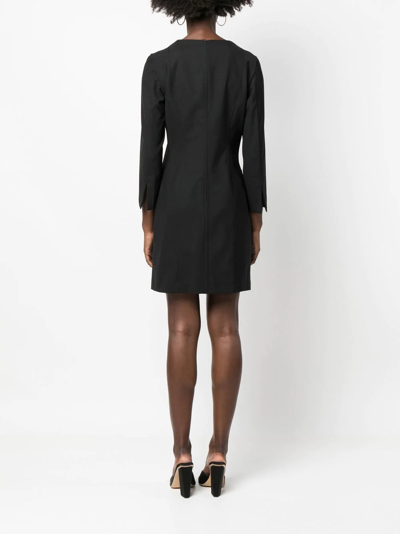 Semicouture Round Neck Shift Dress In Schwarz