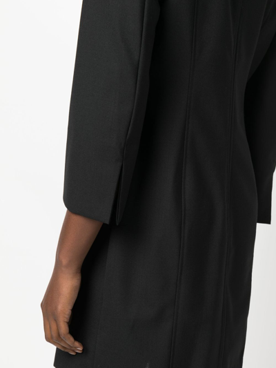 Semicouture Round Neck Shift Dress In Schwarz