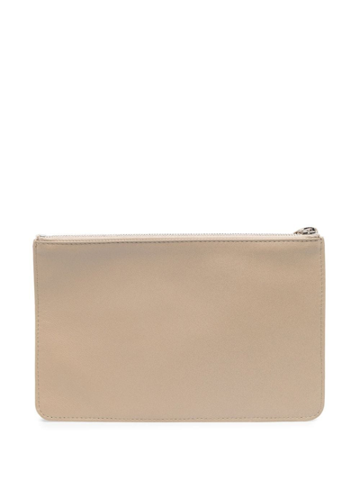 Shop Lemaire A5 Logo-debossed Leather Wallet In Nude