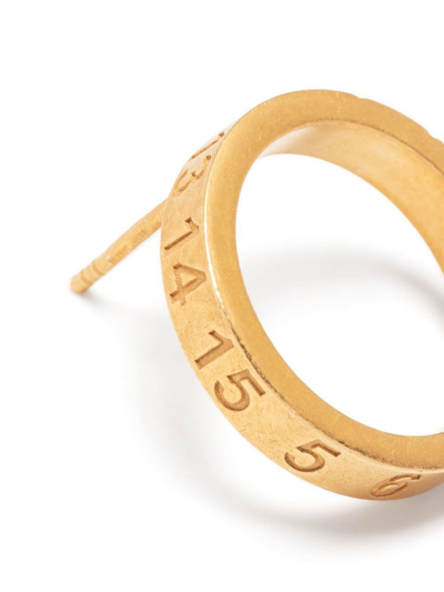 Shop Maison Margiela Numerical Engraved Hoop Earring In Gold
