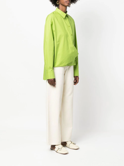 Low Classic Wrap-around Asymmetric Shirt In Grün