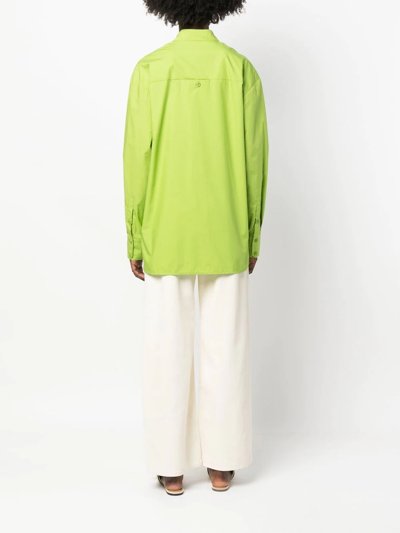 Low Classic Wrap-around Asymmetric Shirt In Grün