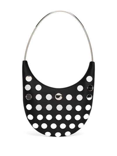 Shop Coperni Polka-dot Stud Shoulder-bag In Schwarz