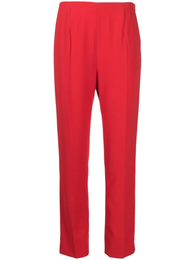 Shop Paule Ka High-rise Tailored Trousers In Red