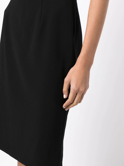 Shop Paule Ka Straight-cut Crepe Skirt In Black
