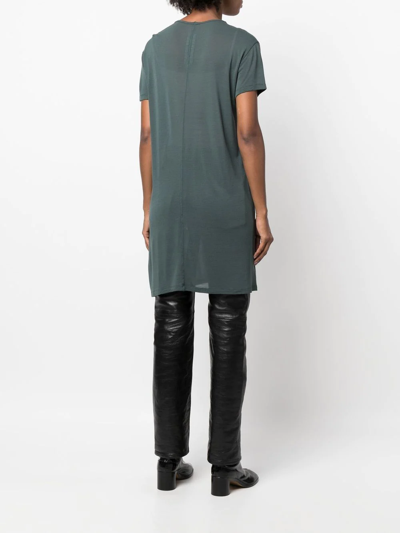 Shop Rick Owens Long-line Round-neck T-shirt In Grün