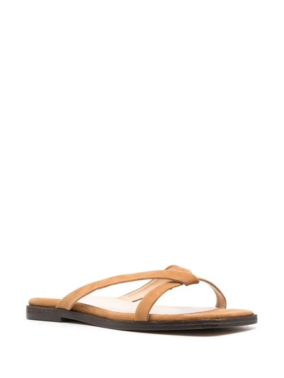 Shop Tila March Origami Crossover-strap Sandals In Braun