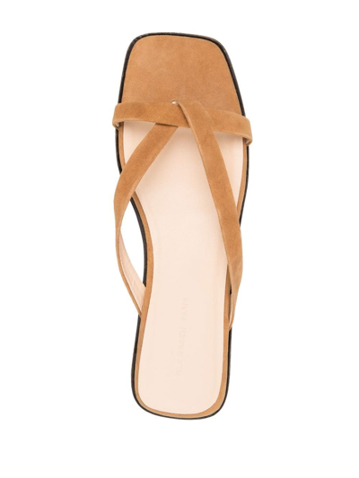 Shop Tila March Origami Crossover-strap Sandals In Braun