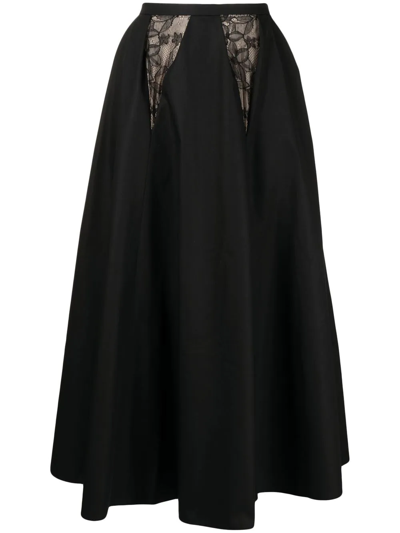 Shop Giambattista Valli Lace-detail High-waist Skirt In Schwarz