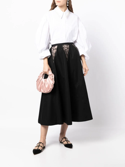 Giambattista Valli Lace-detail High-waist Skirt In Schwarz