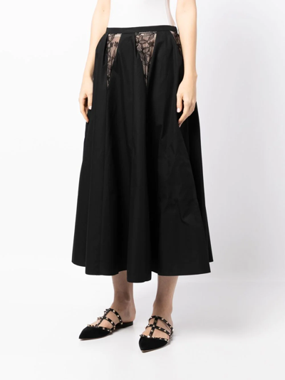 Shop Giambattista Valli Lace-detail High-waist Skirt In Schwarz