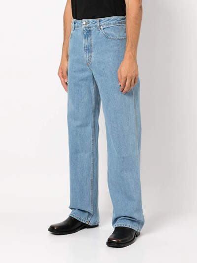 Shop Eckhaus Latta Wide Leg Jeans In Blue