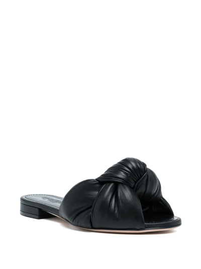 Shop Giambattista Valli Knotted Slip On Sandals In Black