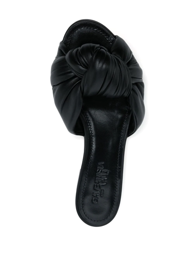 Shop Giambattista Valli Knotted Slip On Sandals In Black