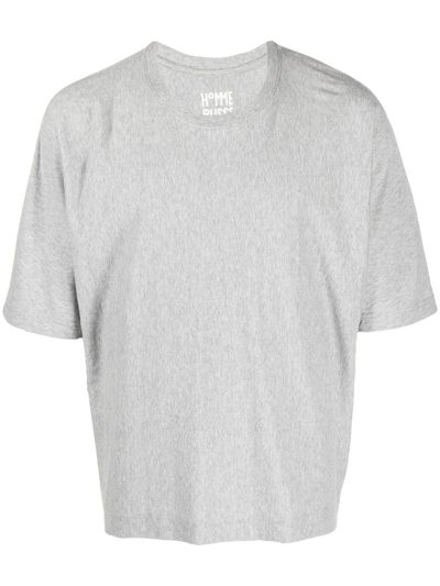 Shop Issey Miyake Oversized Crew-neck Cotton T-shirt In Grau