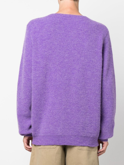 Shop Jacquemus Pau Asymmetric Cardigan In Violett