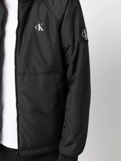 Shop Calvin Klein Jeans Est.1978 Logo-print Bomber Jacket In Black