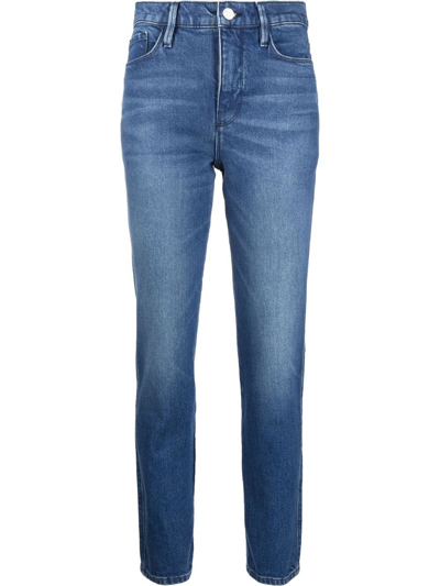 Shop Frame Le Sylvie Cropped Jeans In Blau