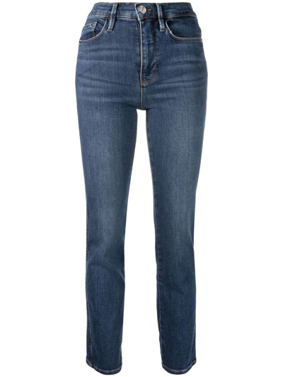Shop Frame Le Sylvie Slim-cut Jeans In Blue
