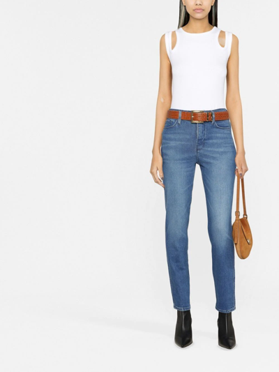 Shop Frame Le Sylvie Cropped Jeans In Blau