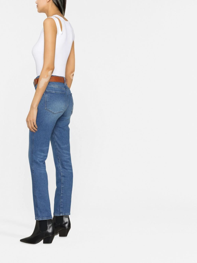 Shop Frame Le Sylvie Cropped Jeans In Blau