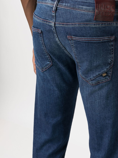 Shop Incotex Slim-cut Leg Jeans In Blue