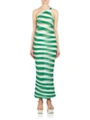 STELLA MCCARTNEY Knit-Mesh Stripe One-Shoulder Dress
