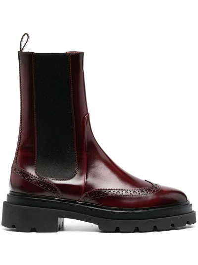 Shop Santoni Oxford-panel Boots In Rot