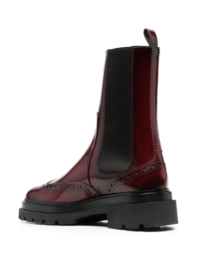 Shop Santoni Oxford-panel Boots In Rot