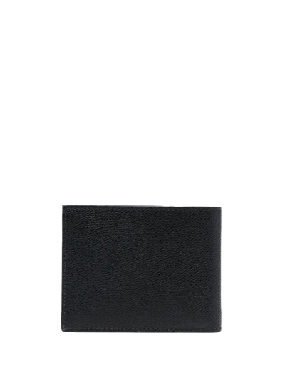 Shop Bally Stripe Logo Grained-leather Wallet In Schwarz