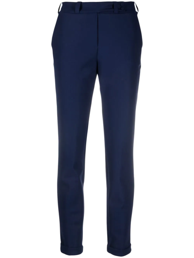 Shop Chiara Boni La Petite Robe Turned-up Tailored Trousers In Blau