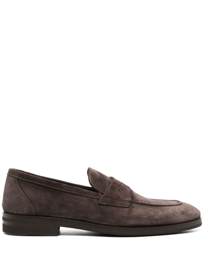 Shop Henderson Baracco Suede Slip-on Loafers In Braun