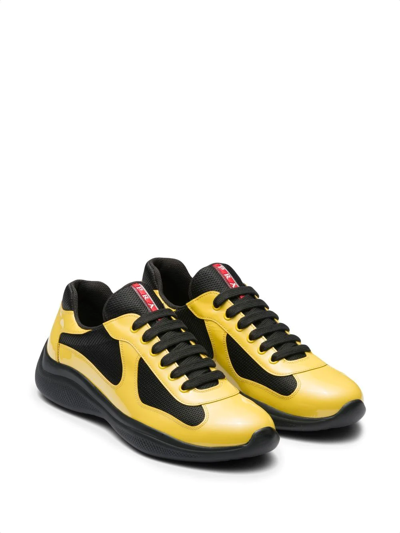 Shop Prada America's Cup Low-top Sneakers In Gelb