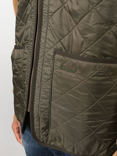 Shop Barbour Quilted Zipped-up Gilet In Grün