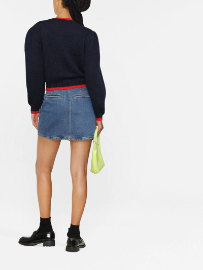 Shop Alessandra Rich Strawberry-detail Knit Jumper In Blue