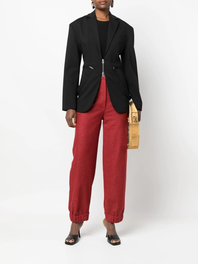 Shop Dependance High-waisted Straight-leg Trousers In Rot