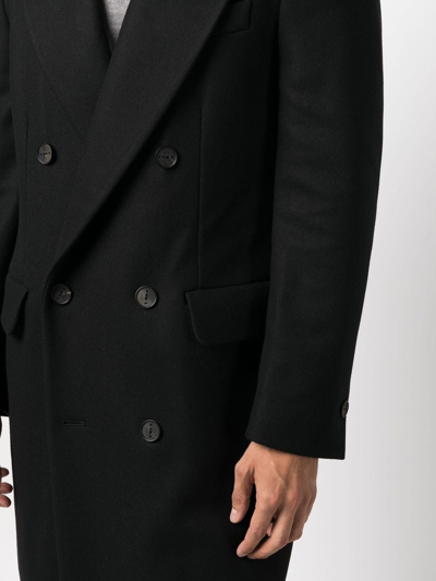 Shop Hevo Mid-length Double-breasted Coat In Schwarz
