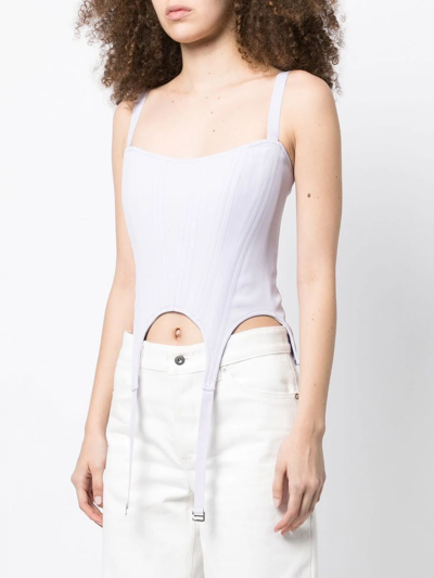 Shop Dion Lee Ribbed Corset Tank Top In Violett