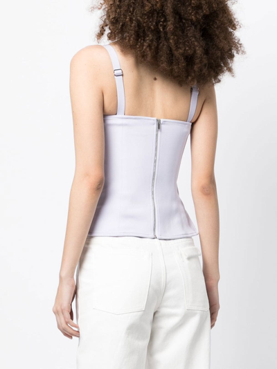 Shop Dion Lee Ribbed Corset Tank Top In Violett