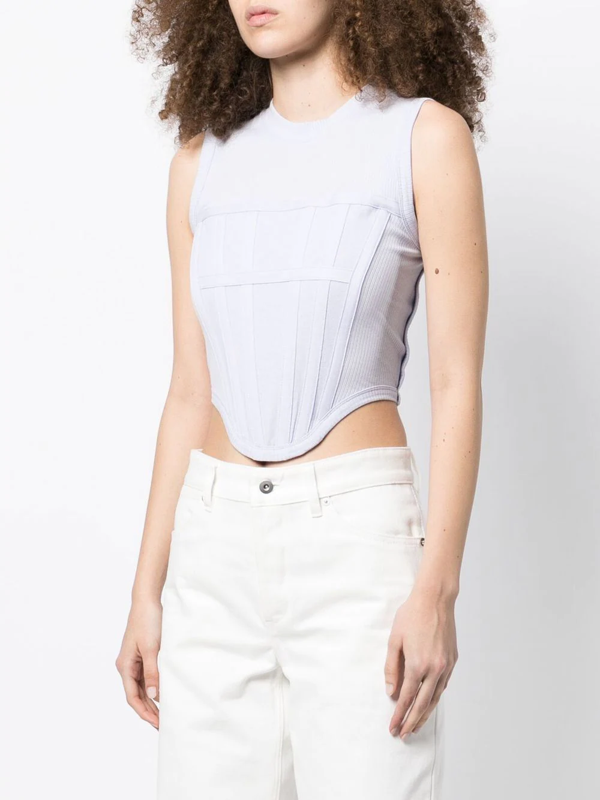 Dion Lee Off-White Rib Corset Tank Top