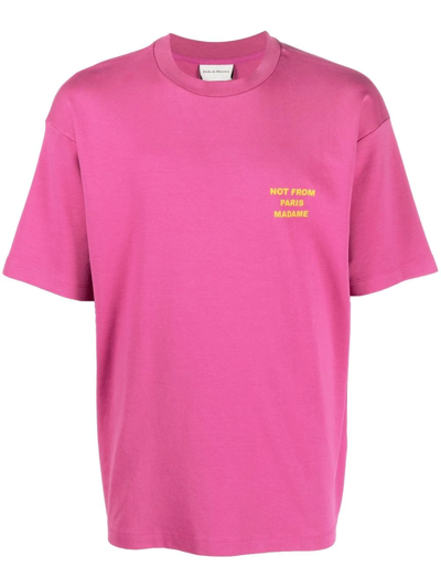 Shop Drôle De Monsieur Slogan-print T-shirt In Rosa