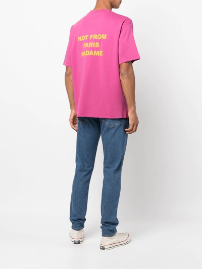 Shop Drôle De Monsieur Slogan-print T-shirt In Rosa